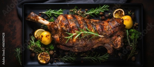 Top view of an oven-baked l...