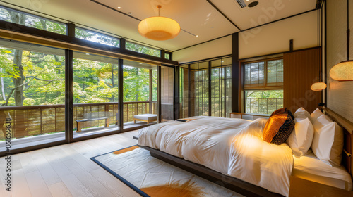 interior of a hotel room as Japanese style 