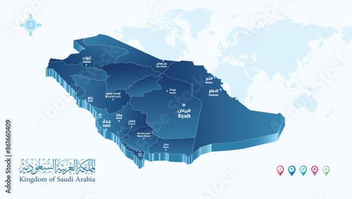 Saudi Arabia map vector, Abstract design vector