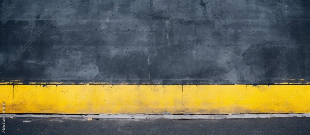 Fototapeta premium Background of asphalt texture with yellow lines provides copy space image.