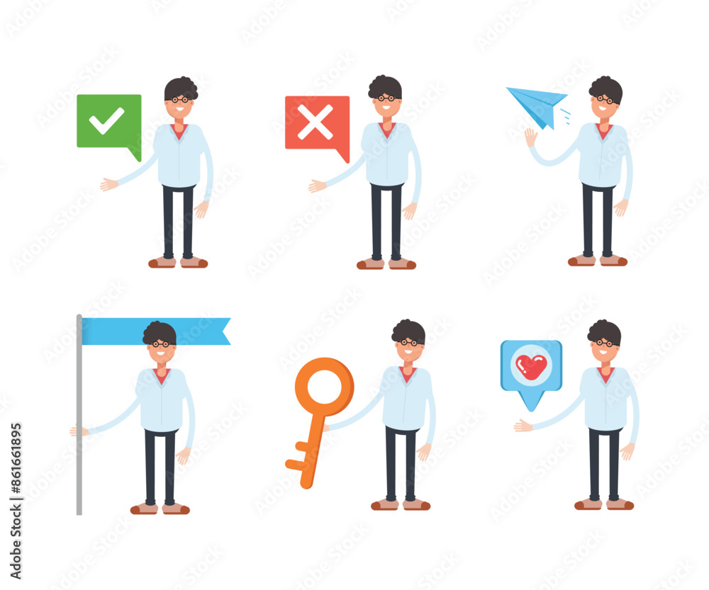 man characters in various poses vector illustration man characters in various poses vector illustration