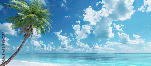 Tropical beach scene with a...