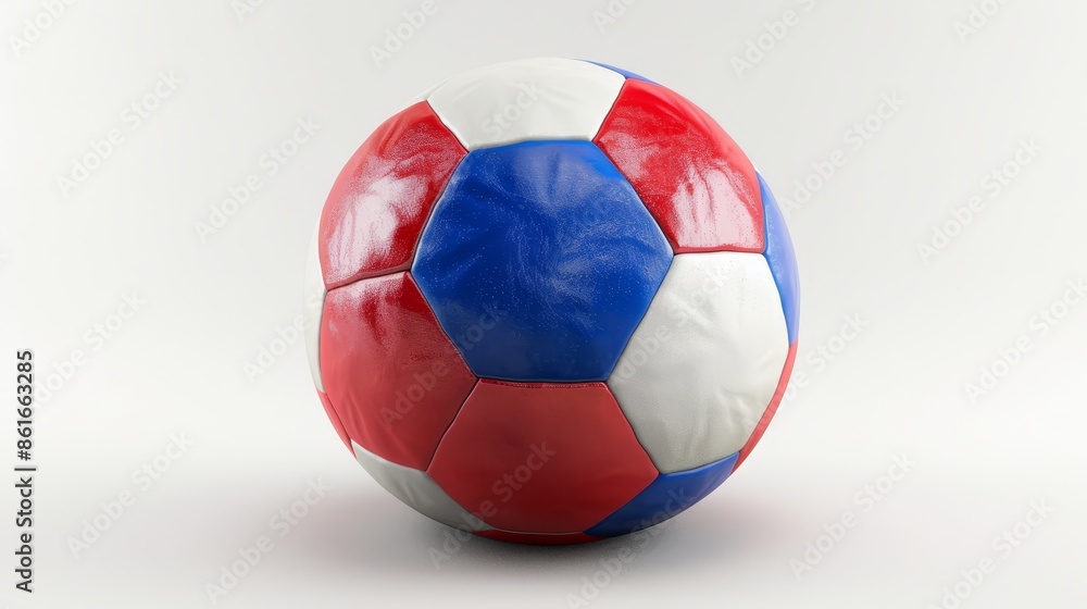 Obraz premium European Football Championship 2024, A soccer ball with the flag design of Czech on white background