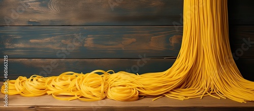 Uncooked long yellow spaghe...