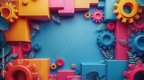 Spinoff flat design top view corporate restructuring theme animation vivid