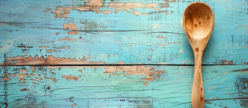 Wooden spoon on wood table ...