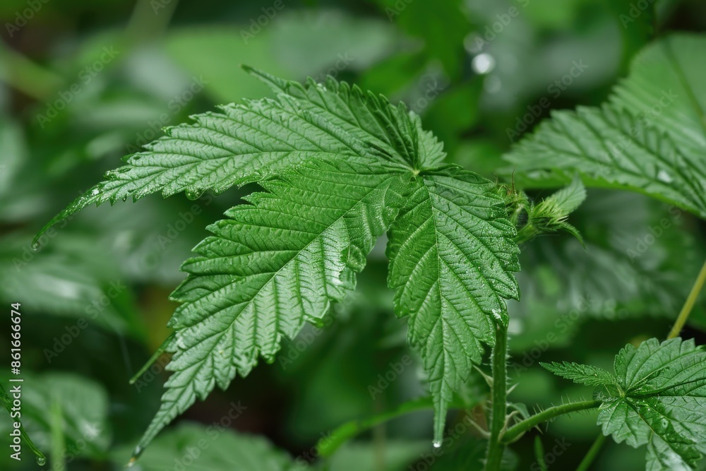 Cannabis Leaves. Green Nature Plant with Herb Foliage in Spring Cannabis Leaves. Green Nature Plant with Herb Foliage in Spring