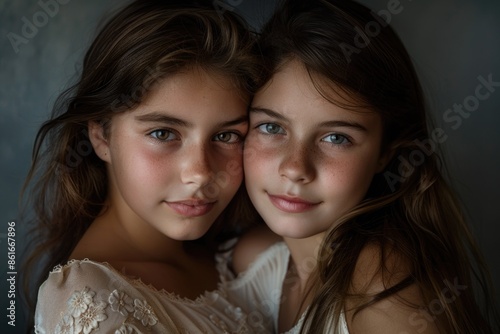 Young girls posing for a photo shoot