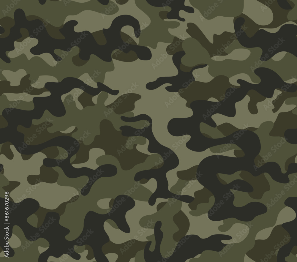 Fototapeta premium camouflage military pattern seamless army background, khaki texture, modern urban textile print