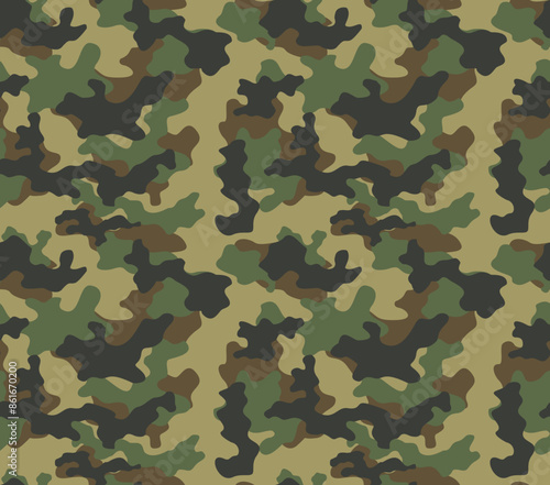  camouflage classic modern military background, texture army vector print