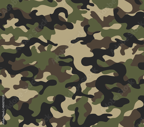 
army camo seamless print vector fashion pattern, urban textile design