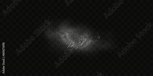 Grainy scatterings of sugar and salt crystals. Splashes of water and snow. Rain overlay effect and sea spray.Vector flour illustration.