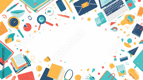 Digital learning header or footer banner. flat vector