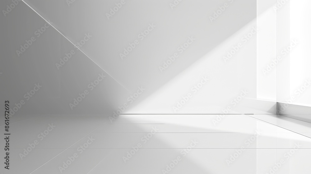 Minimalist White Interior Design with Light and Shadow Minimalist White Interior Design with Light and Shadow