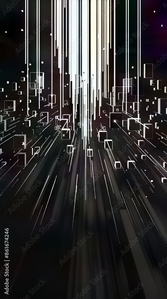 Fototapeta premium abstract futuristic city in black and white
