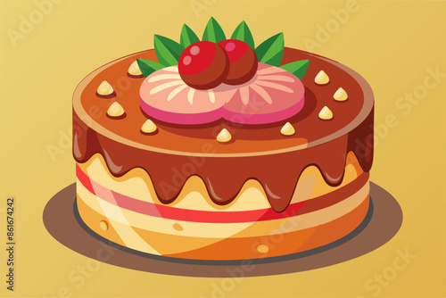 Cherries pink birthday cake