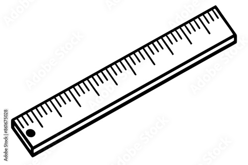 Ruler scale sketch hand drawn
