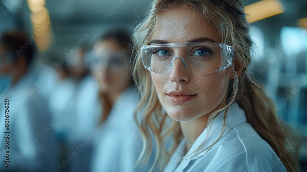 A professional stock photo of quality assurance teams in a testing lab, wearing lab coats, in a quality-focused environment, feeling meticulous A professional stock photo of quality assurance teams in a testing lab, wearing lab coats, in a quality-focused environment, feeling meticulous