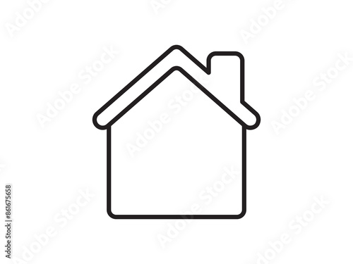 Icon a house representation, isolated against a clean background. This simple vector symbol evokes a sense of warmth and security, embodying the concept of home.