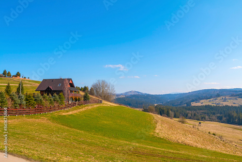 Fototapeta Naklejka Na Ścianę i Meble -  Picturesque Landscapes of the Beskids. The Surroundings of the Town of Wisła