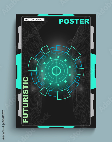 Grunge poster. Digital viewfinder. Space stars. Cyber frame. Game aiming. Astronaut spaceship. Universe infinity. Galaxy shuttle shooting. Spacecraft discovery flight. Vector Sci-Fi card