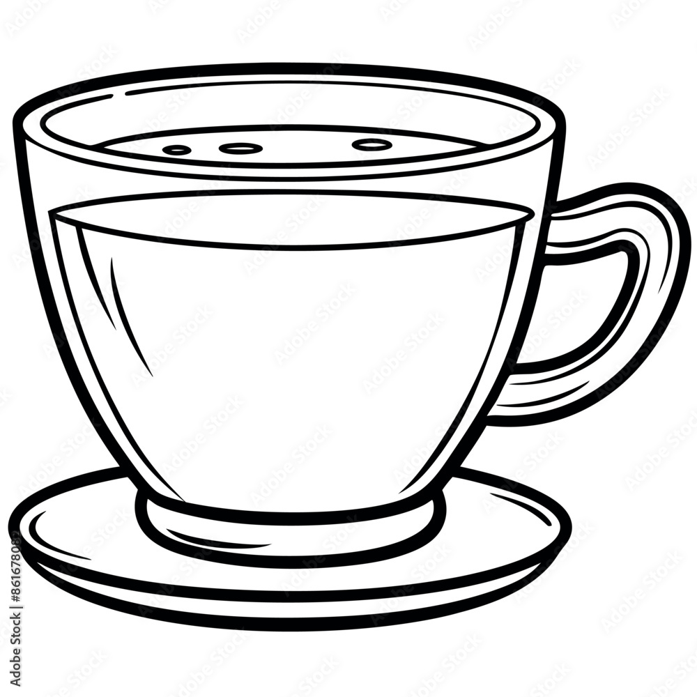 A lovely cup with stripes embellished in a doodle style is illustrated by hand. A lovely cup with stripes embellished in a doodle style is illustrated by hand.