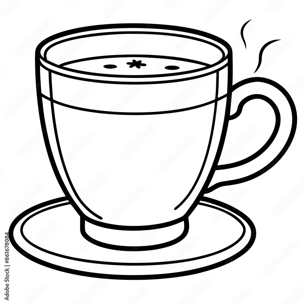 A lovely cup with stripes embellished in a doodle style is illustrated by hand. A lovely cup with stripes embellished in a doodle style is illustrated by hand.