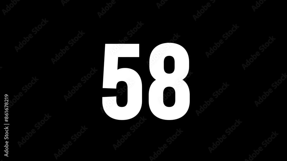 Fire number 58 with glitch effect and alpha channel, number fifty eight Fire number 58 with glitch effect and alpha channel, number fifty eight