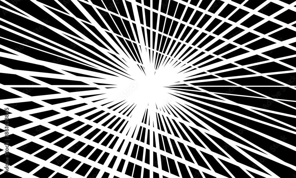Obraz premium Black and white Comic background. Center pattern. Vector Format Illustration 