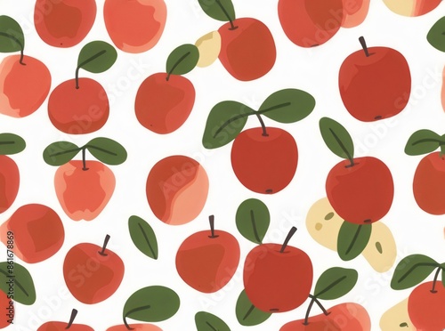 seamless pattern apple doodle background