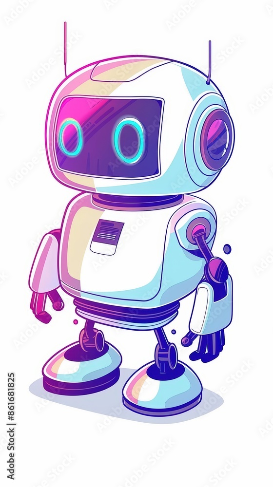 A cute cartoon Style ofA high-tech production process monitored by AI algorithms A cute cartoon Style ofA high-tech production process monitored by AI algorithms