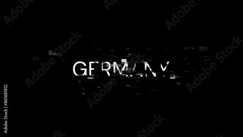 3D rendering Germany text with screen effects of technological glitches