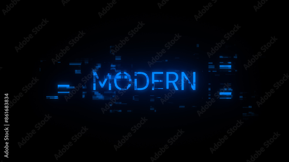 Obraz premium 3D rendering Modern text with screen effects of technological glitches