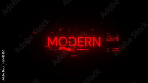 3D rendering Modern text with screen effects of technological glitches