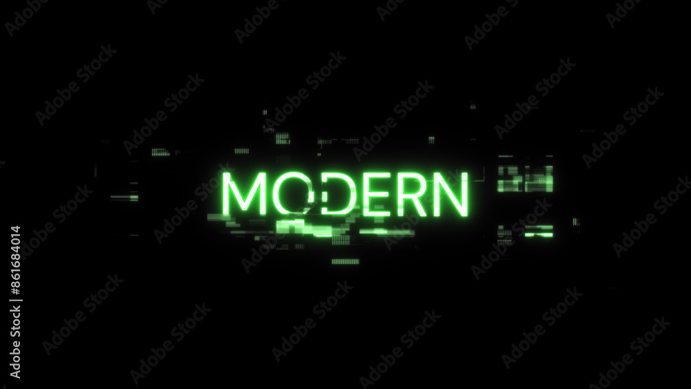 Obraz premium 3D rendering Modern text with screen effects of technological glitches