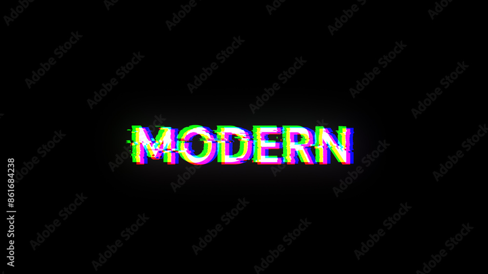 Fototapeta premium 3D rendering Modern text with screen effects of technological glitches