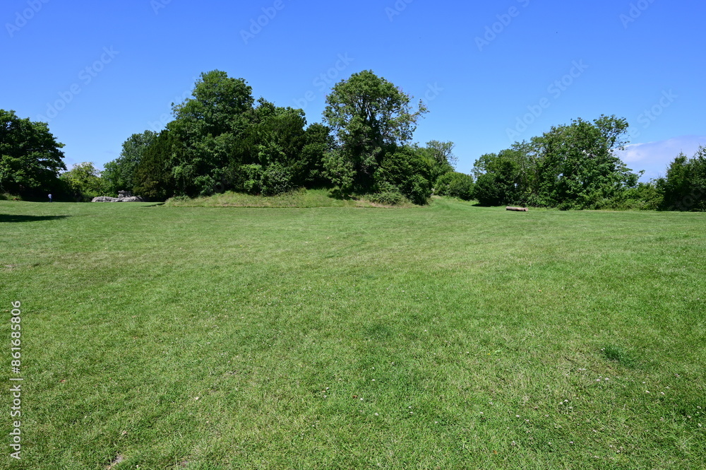 Remains of a Norman castle from the 11th century in the UK. Remains of a Norman castle from the 11th century in the UK.