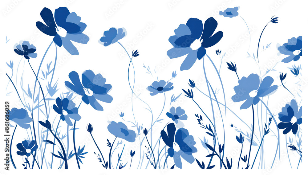 Fototapeta premium PNG Flower pattern rectangle shape backgrounds outdoors nature.