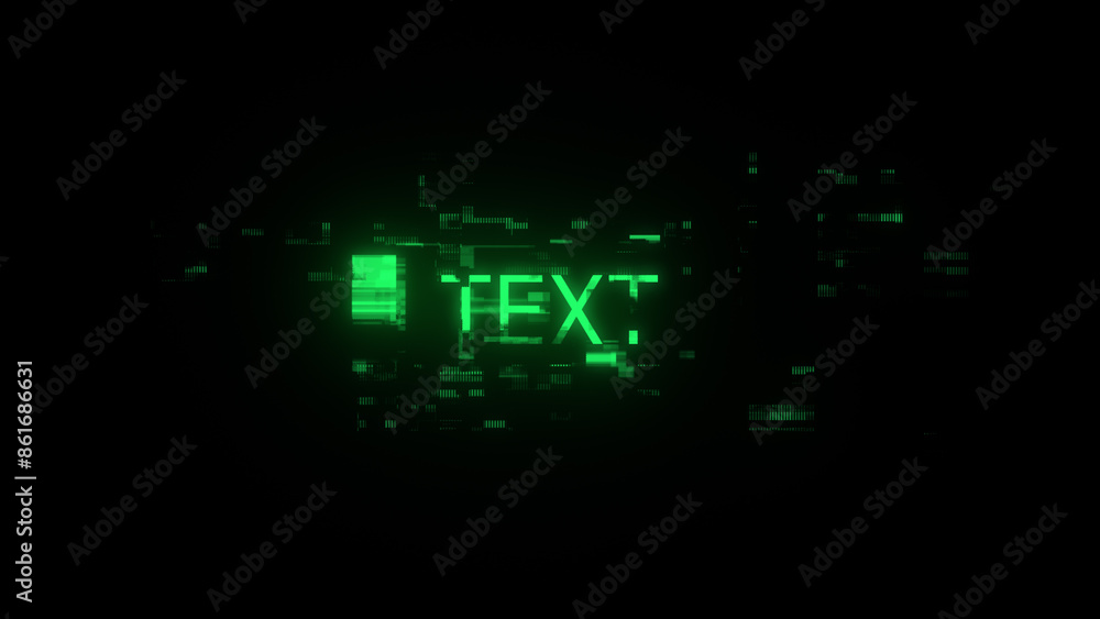 Fototapeta premium 3D rendering text with screen effects of technological glitches