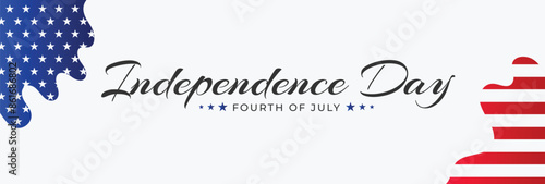 American Independence Day Memorial Day President Day on 4th of July Modern Calligraphic Typography Text isolated on white background greeting card banner template. Vector Illustration