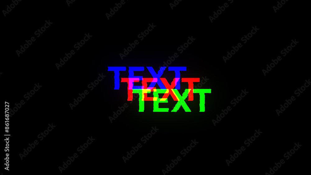 Obraz premium 3D rendering text with screen effects of technological glitches