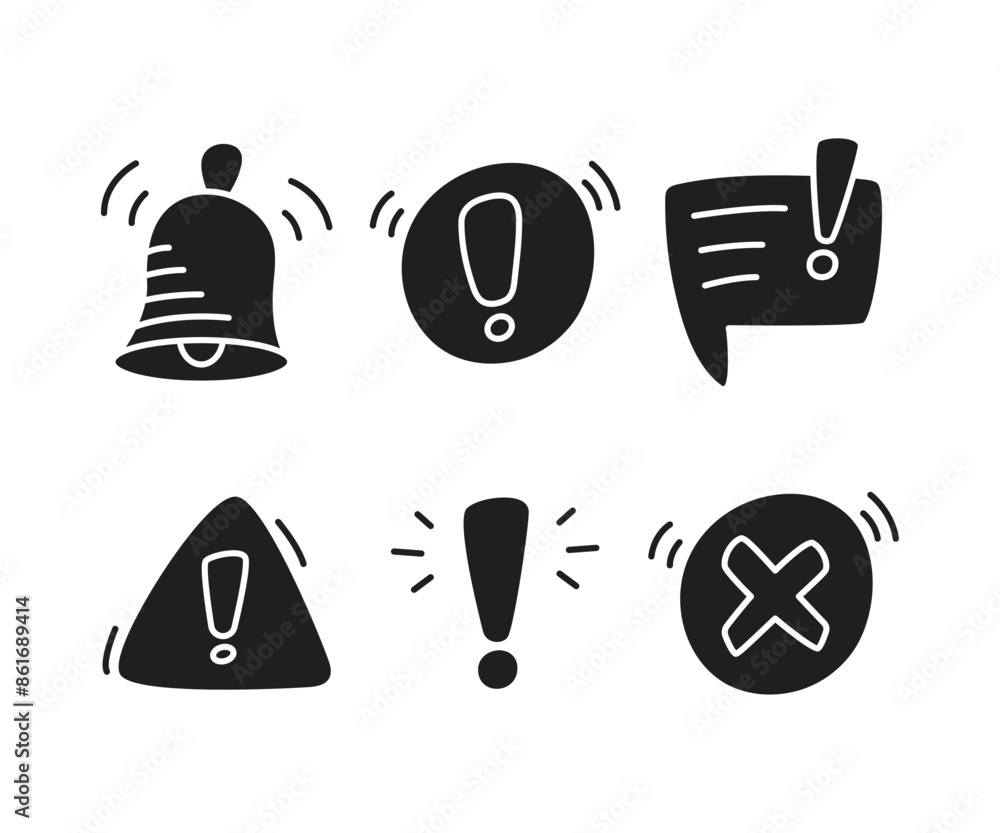 notification and alert icons set notification and alert icons set