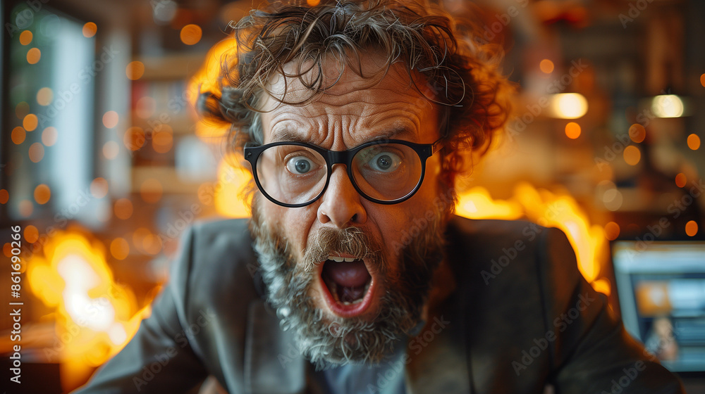 portrait of a Angry shouting business man portrait of a Angry shouting business man