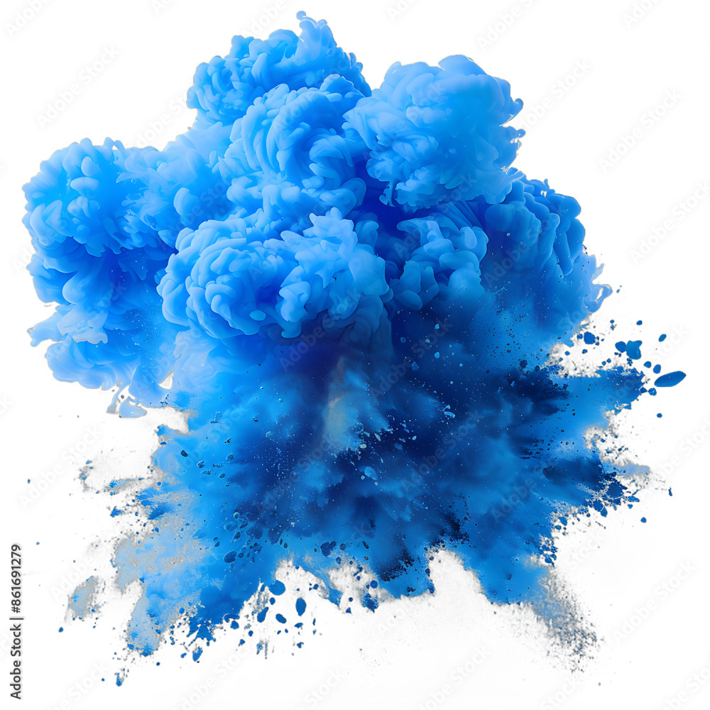 Fototapeta premium [Transparent Background PNG]Blue powder explosion