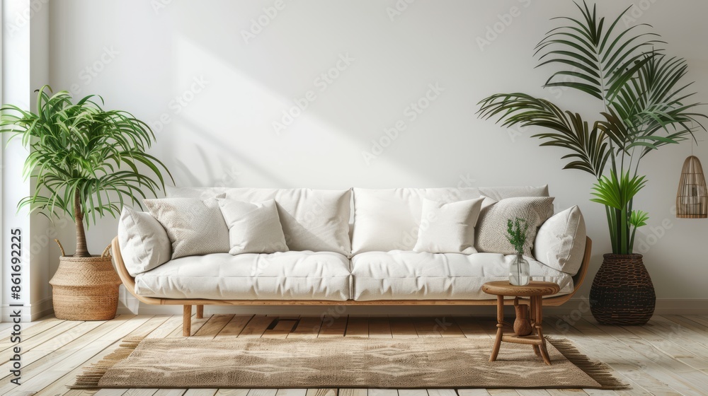 A modern and minimal living room with a cozy vibe, featuring a sleek sofa, a minimalist coffee table, and plenty of white space for adding text or graphics. A modern and minimal living room with a cozy vibe, featuring a sleek sofa, a minimalist coffee table, and plenty of white space for adding text or graphics.