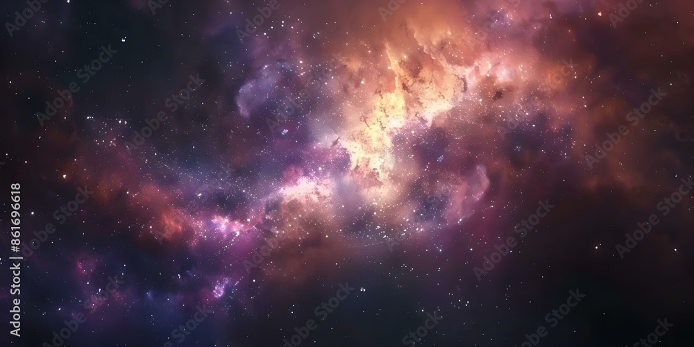 Fototapeta premium Detailed depiction of a starry nebula representing the eternal movement in the cosmos. Concept Cosmic Exploration, Timeless Beauty, Celestial Wonders, Infinite Universe, Astronomical Marvels