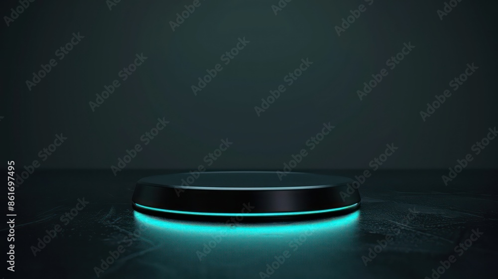 Circular object with glowing edges in dark background. Circular object with glowing edges in dark background.