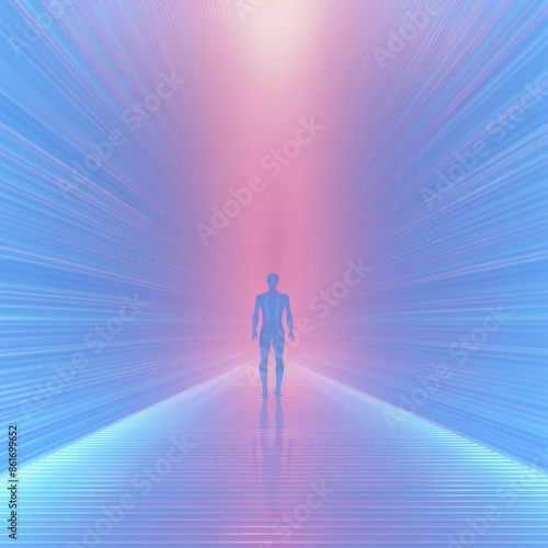 Holographic silhouette of a man