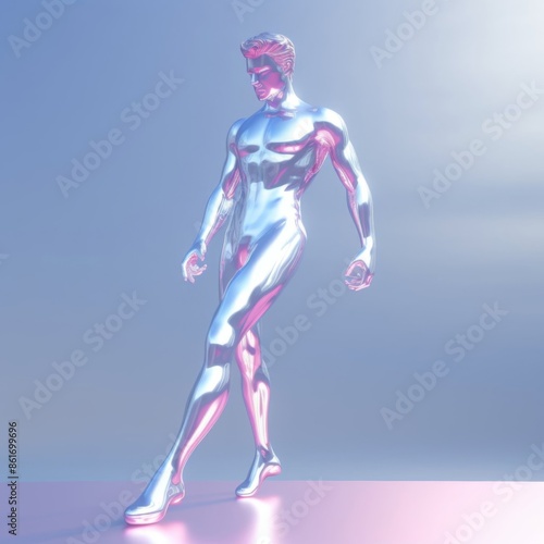 Holographic silhouette of a man