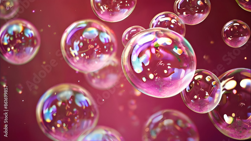 Wallpaper Mural beautiful pink soap bubbles background.  Torontodigital.ca